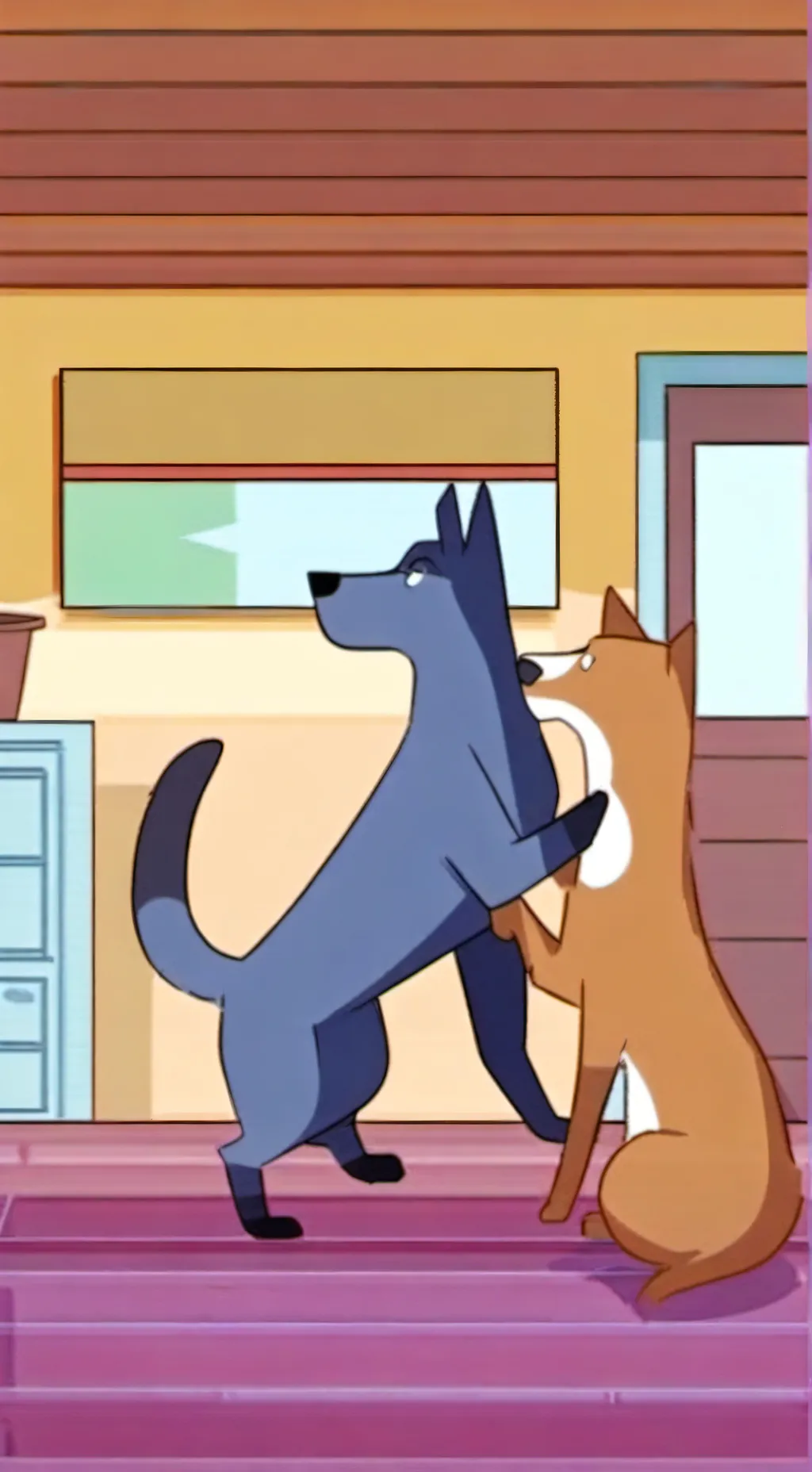 ai character: bluey background