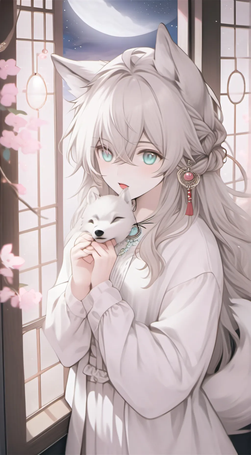 ai character: Moonlit Howler Spirit background