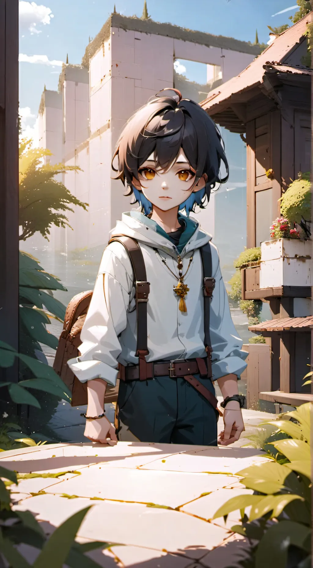 ai character: Tiny boy background