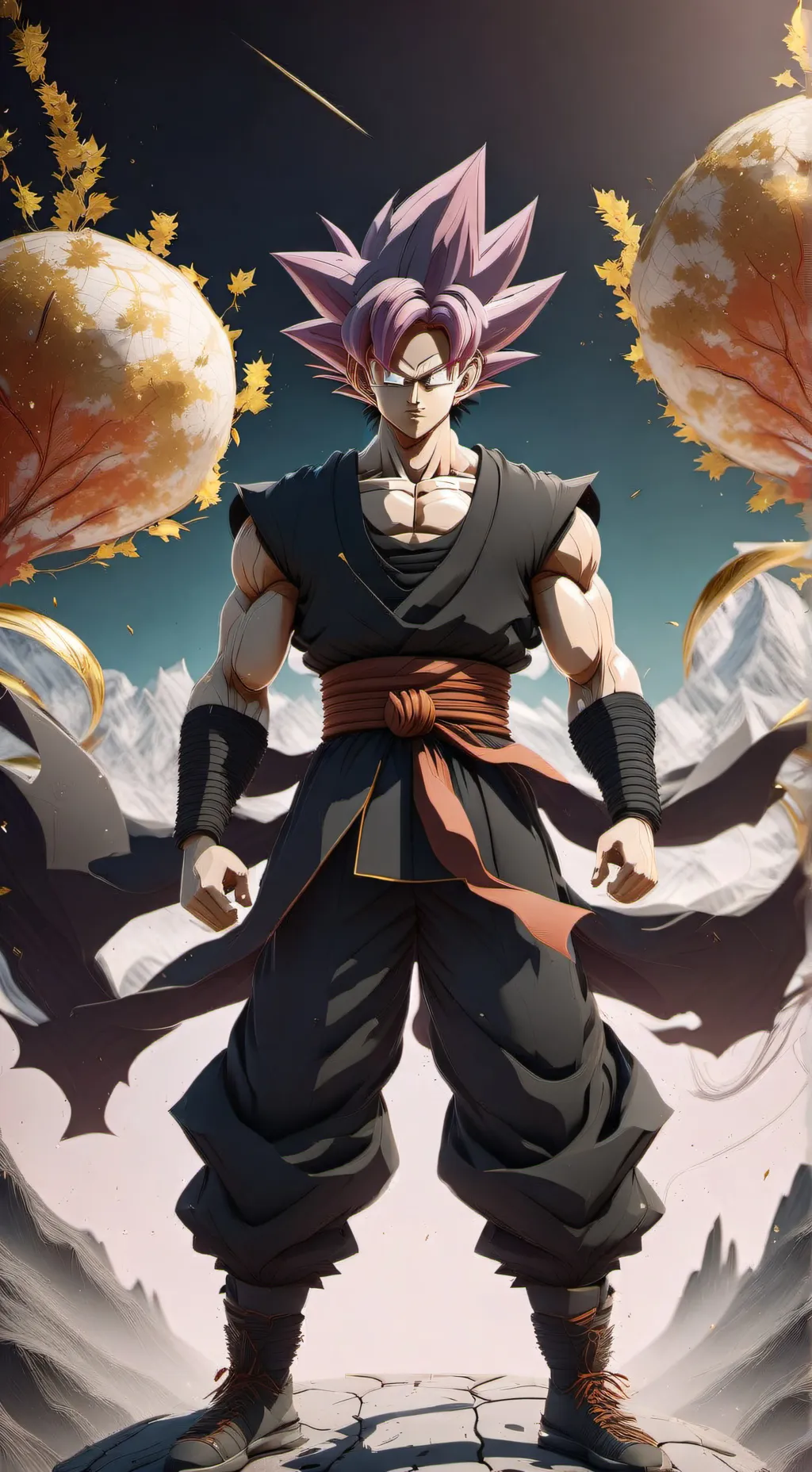 ai character: Goku black background