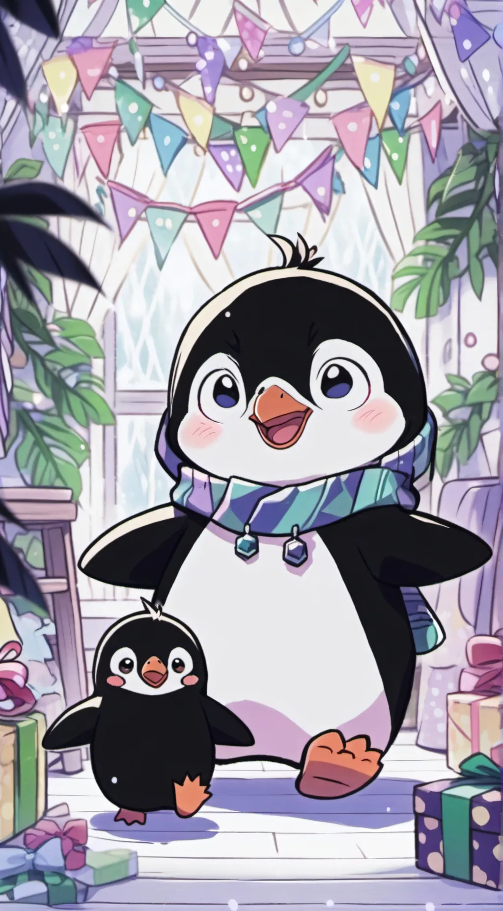 ai character: Poopy Pants Penguin background