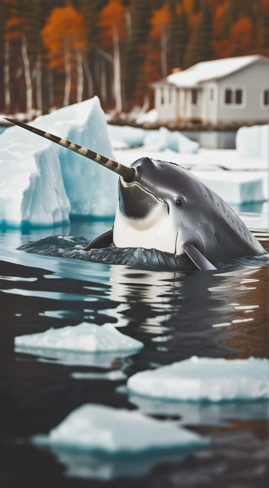 ai character: Narwhal pod background