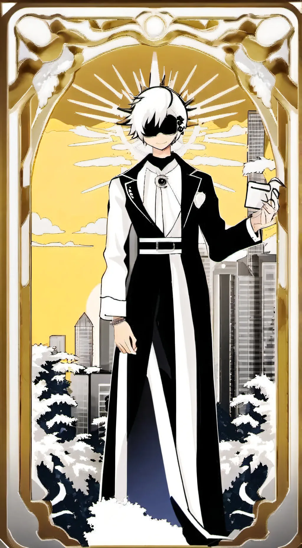 ai character: burning america background