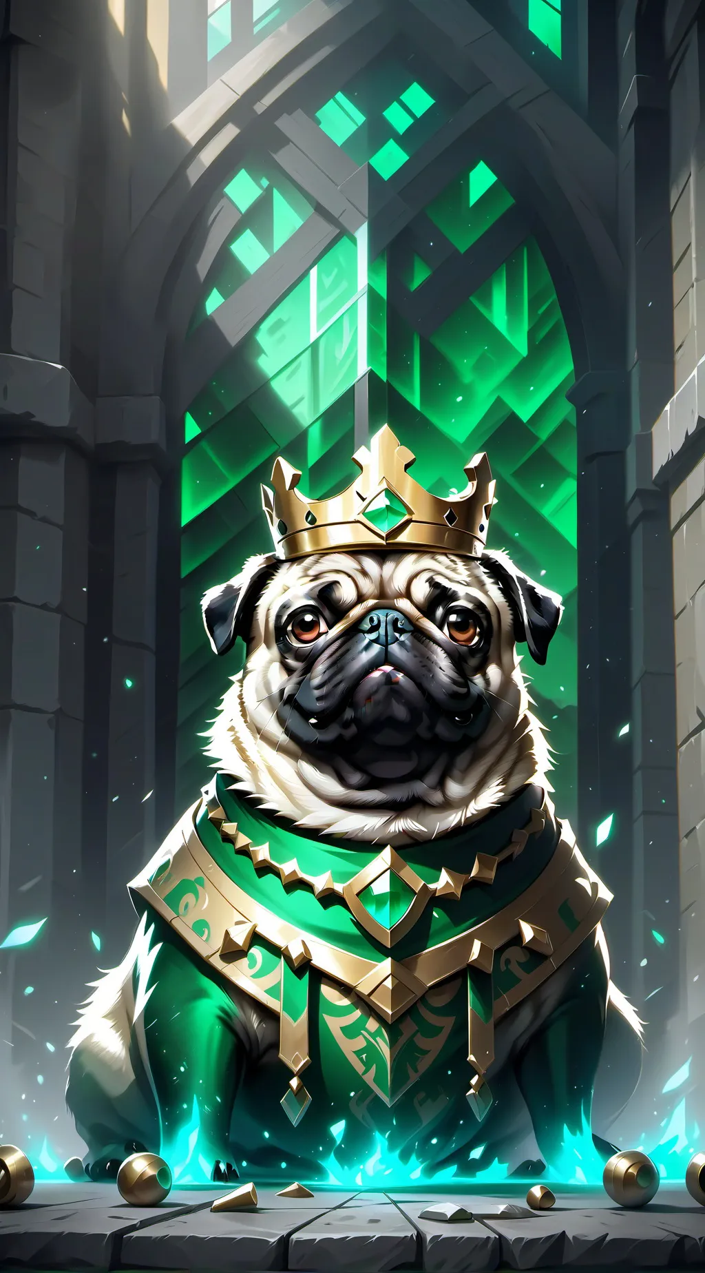 ai character: King pug background