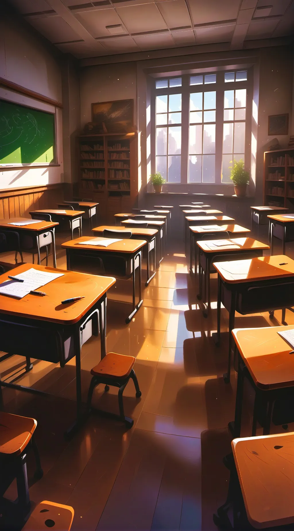 ai character: classroom background