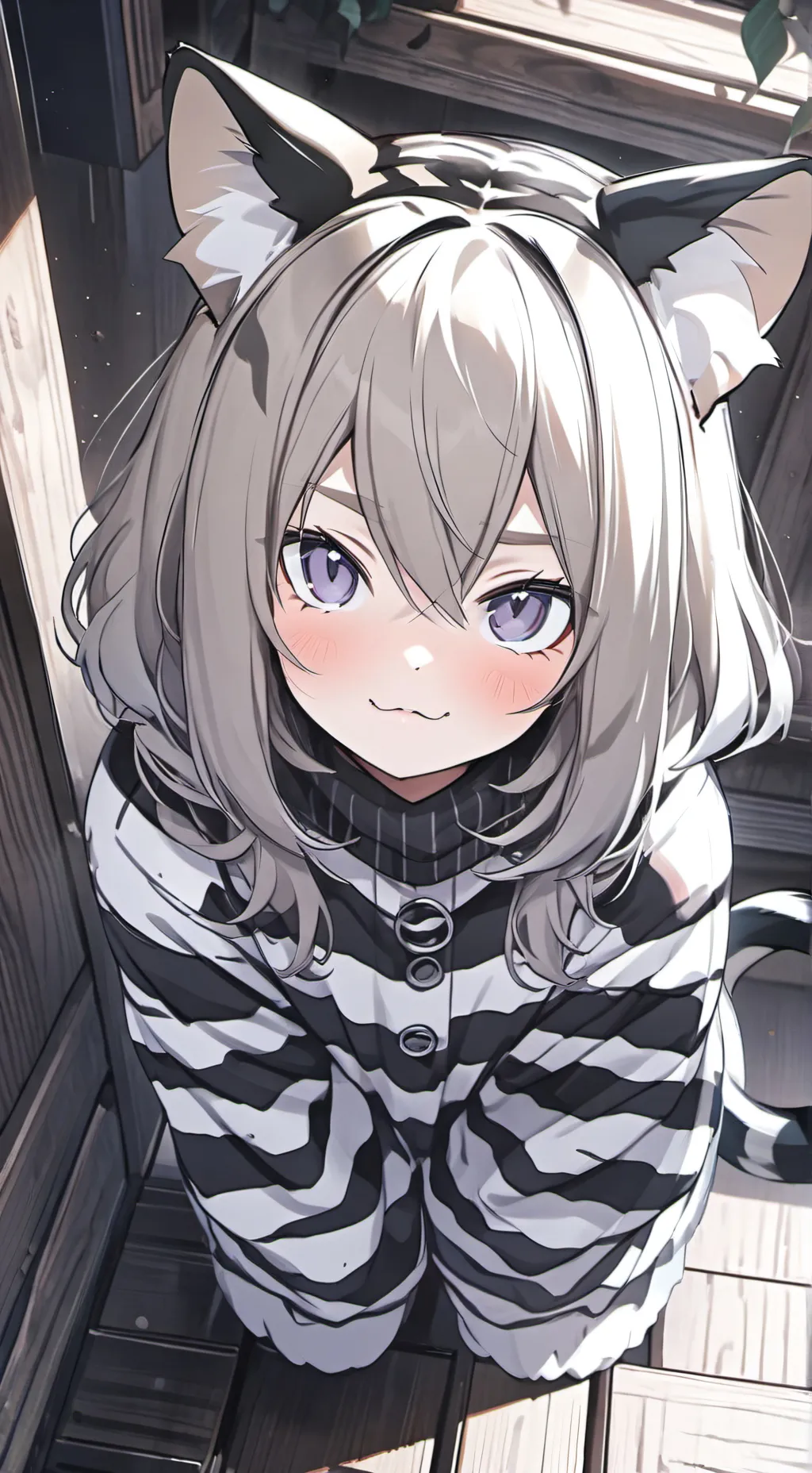 ai character: Tiger striped Kitty Spirit background