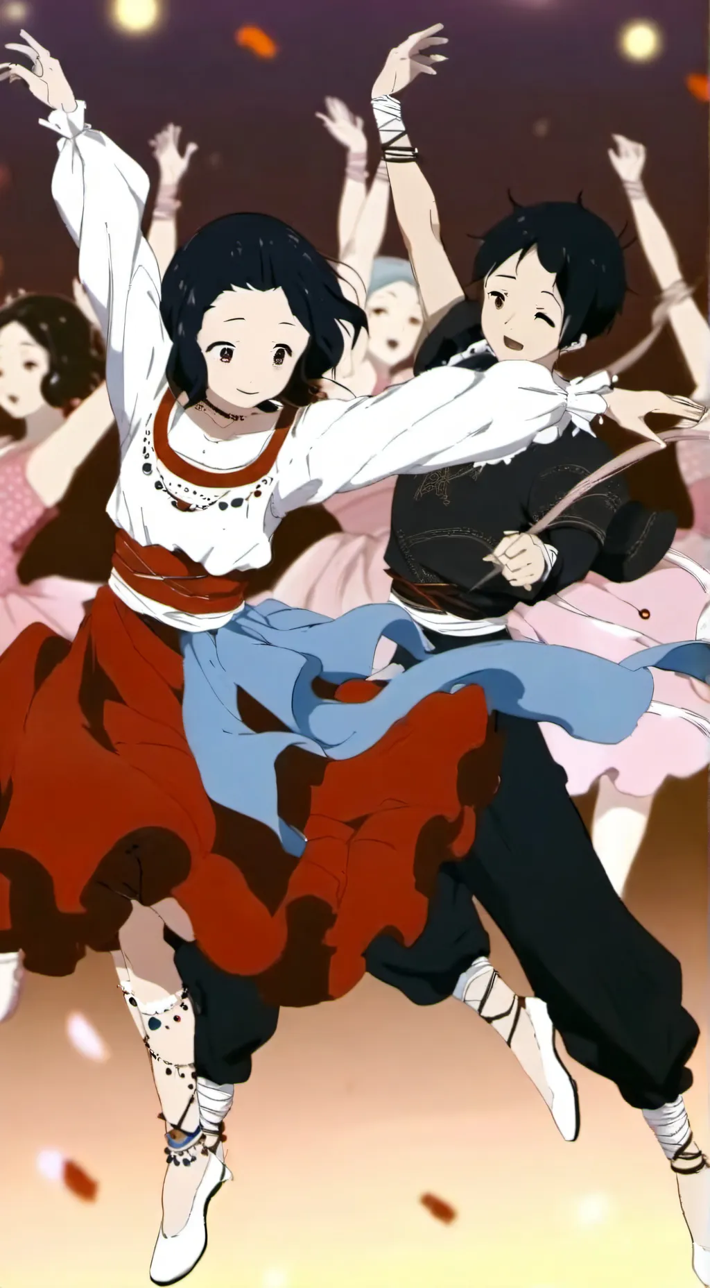 ai character: dance party background