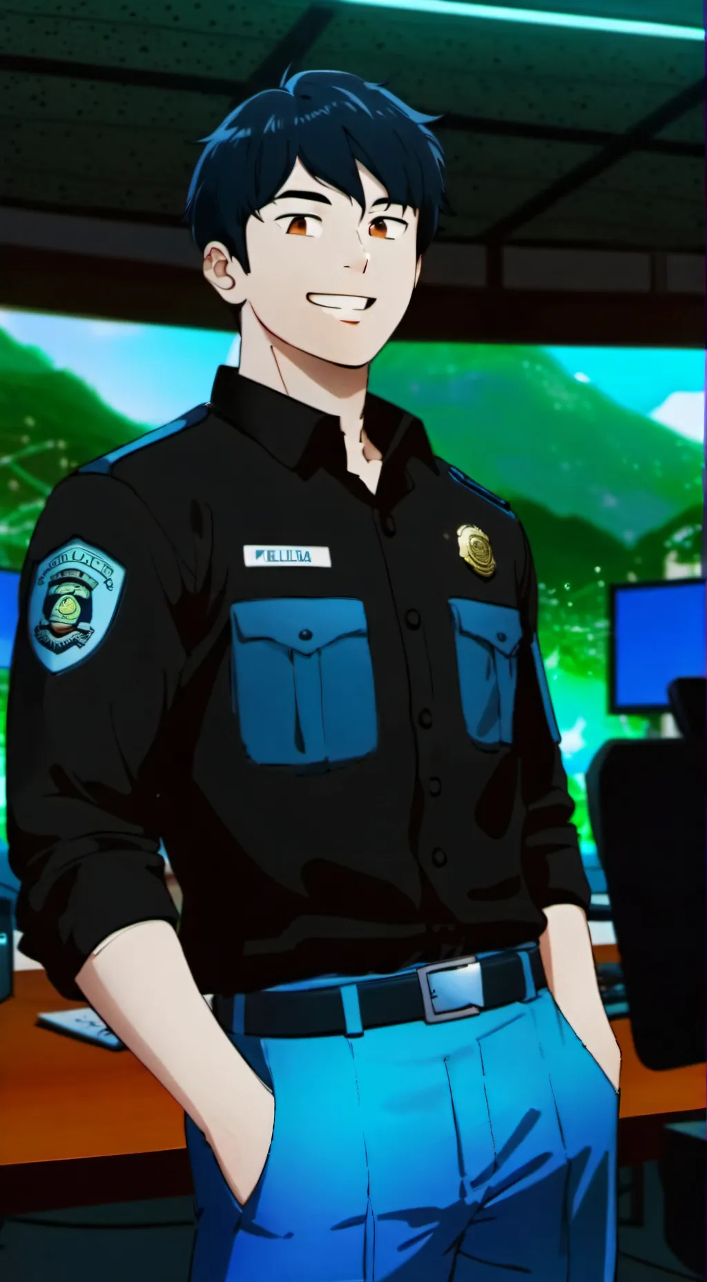 ai character: Sheriff vins background