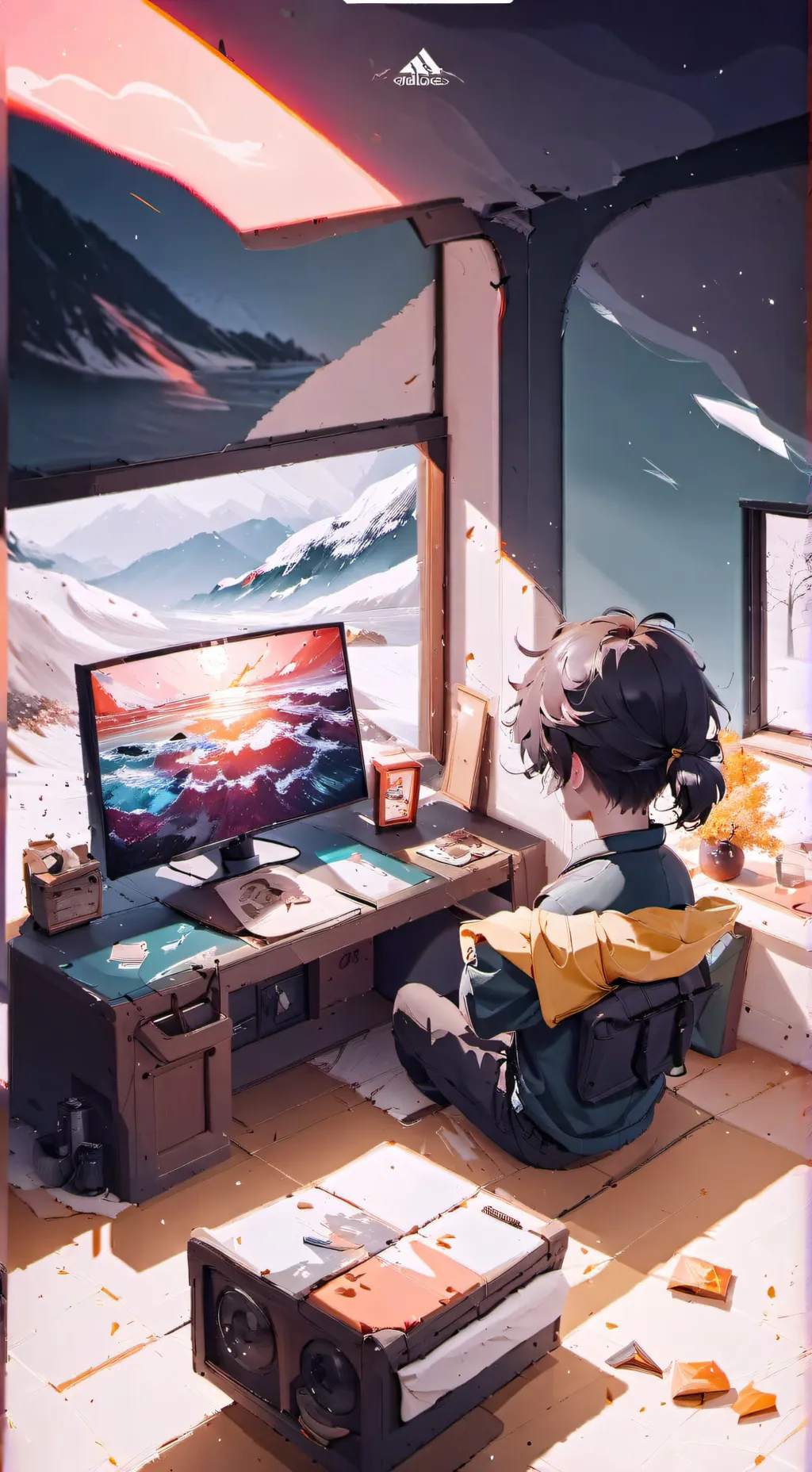 ai character: Tv background