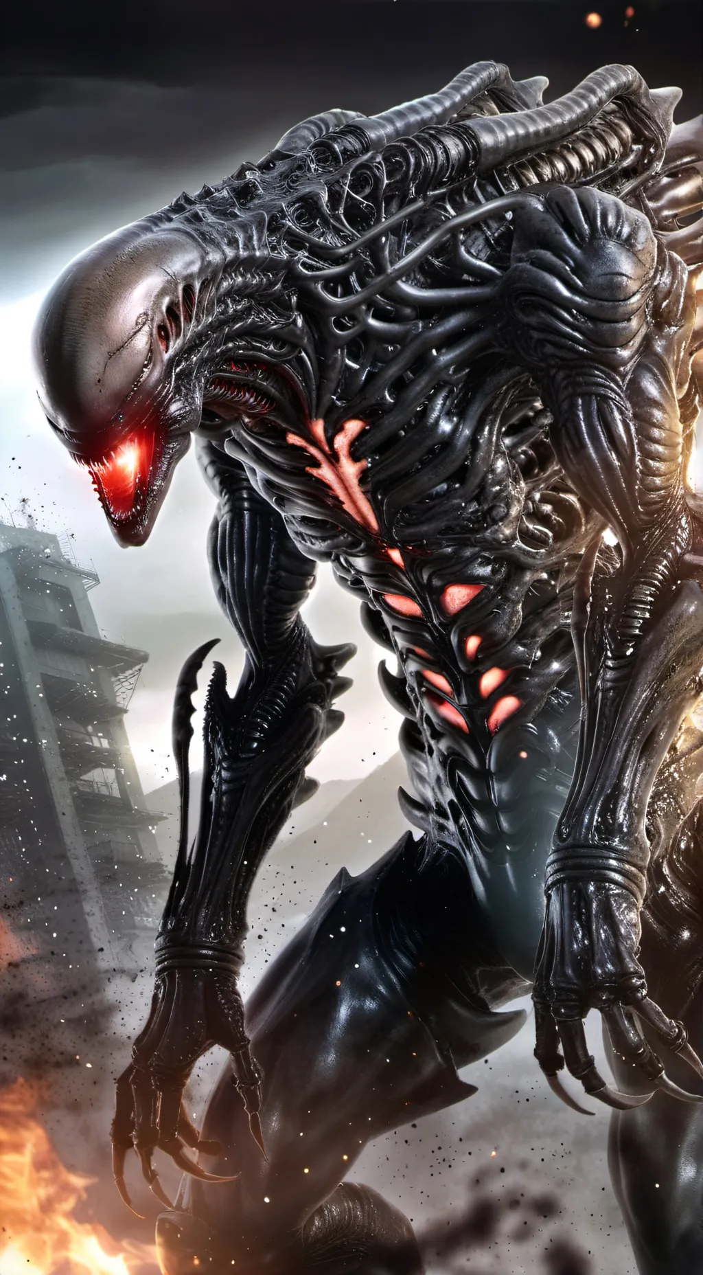 ai character: xenomorph mutated background