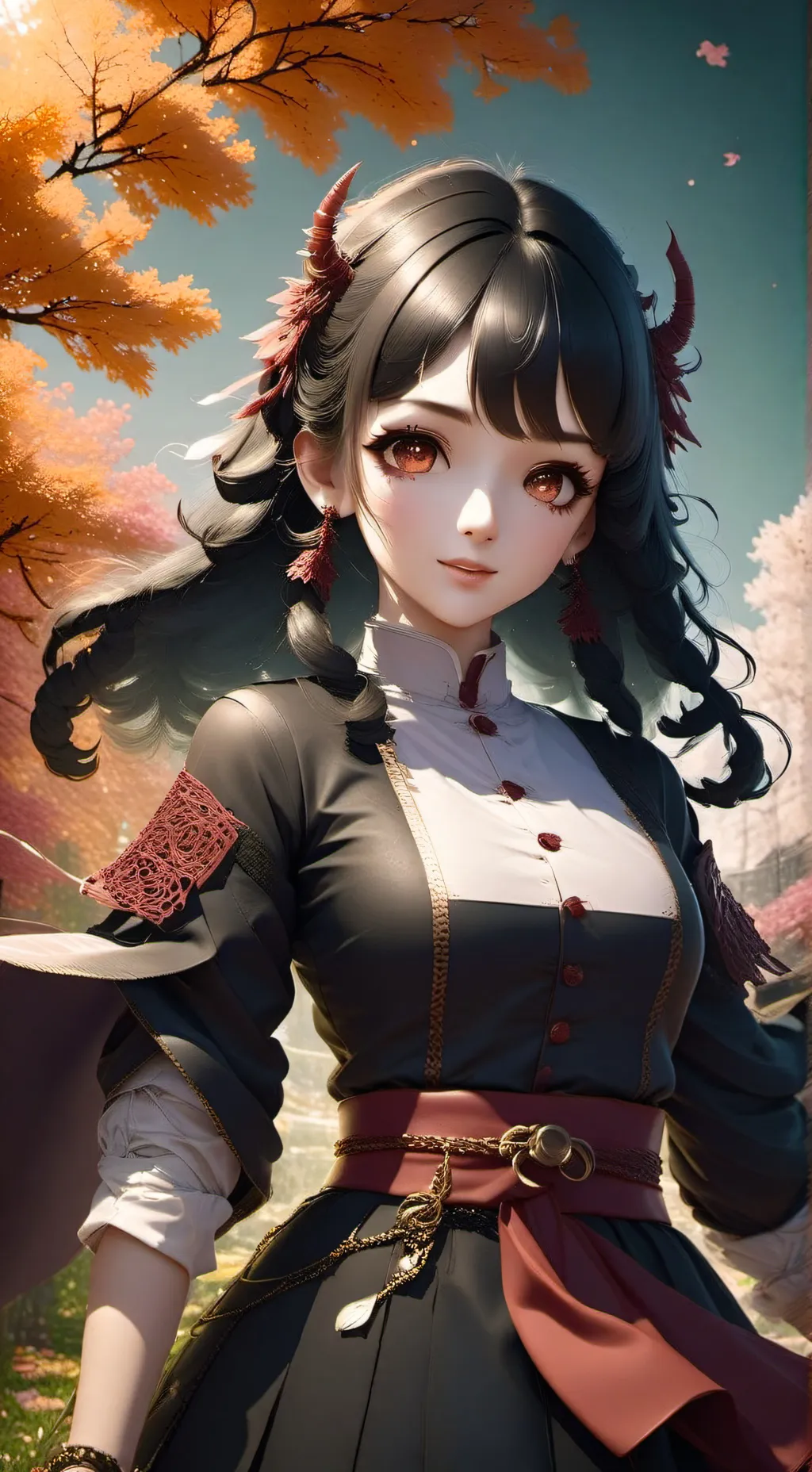 ai character: Akazumi  background