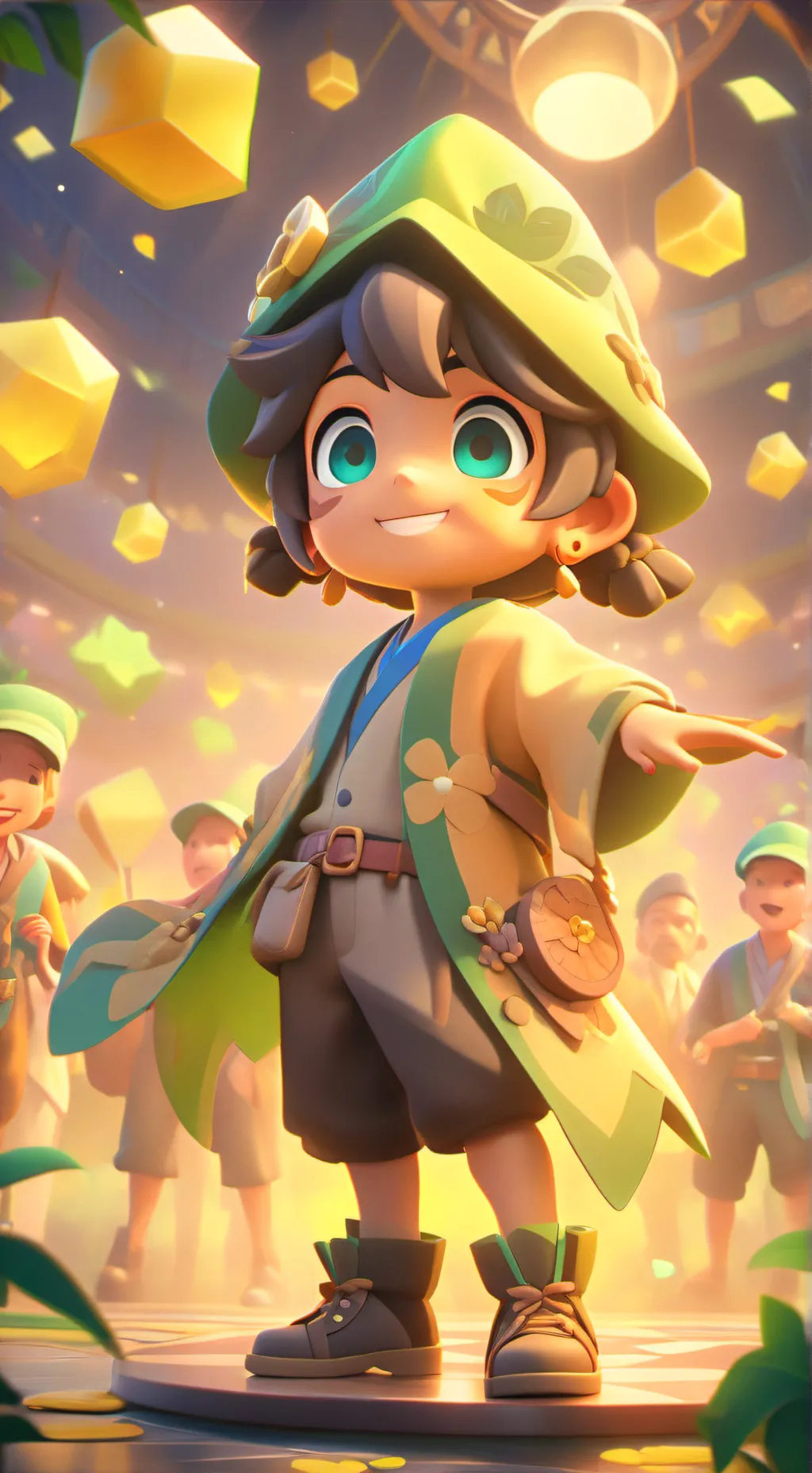 ai character: escola metade raro background