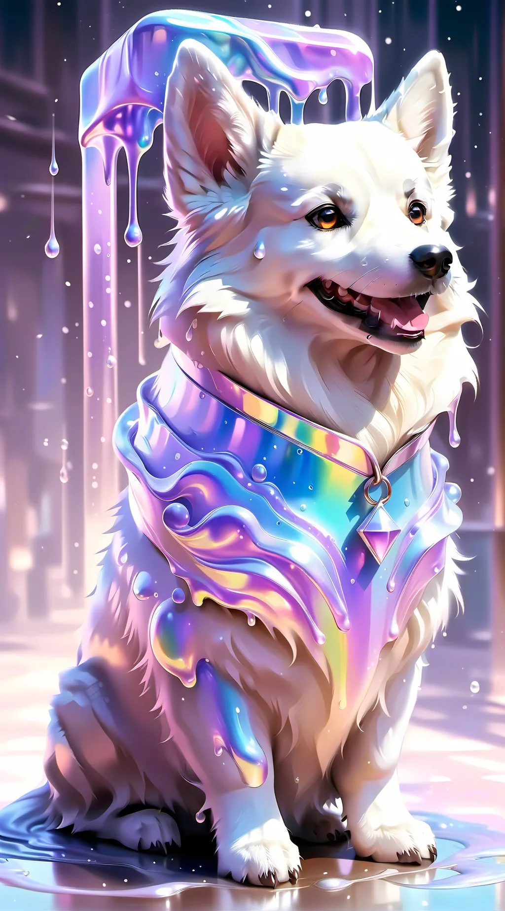 ai character: slime dog background