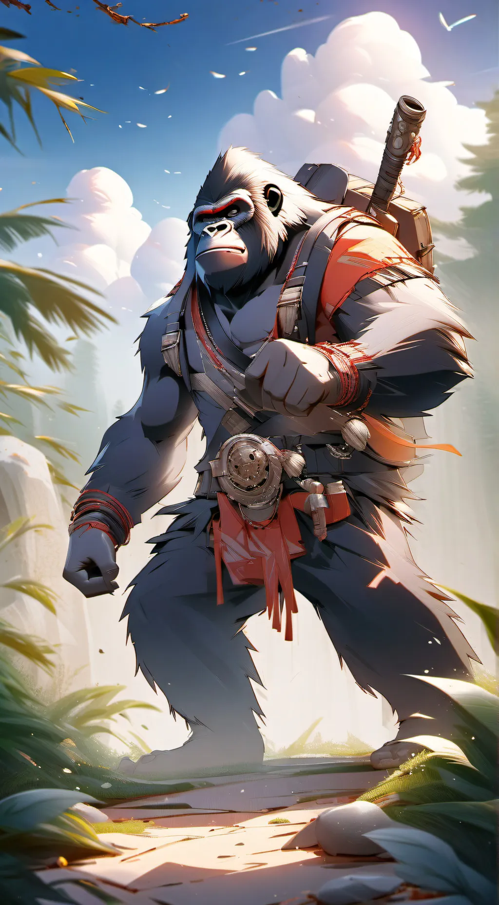 ai character: gorilla dad background