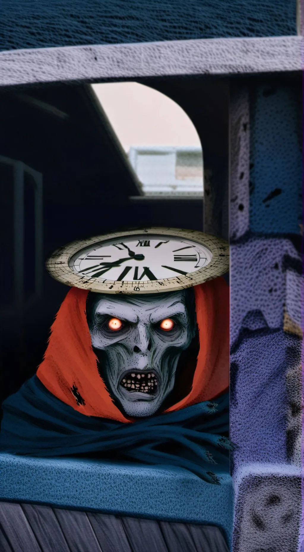 ai character: Z large clock man background