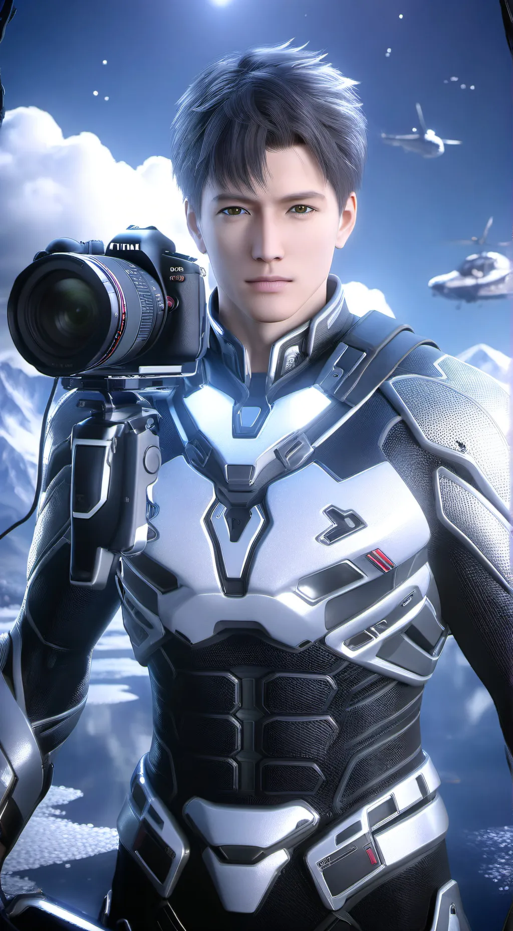 ai character: Titan Cameraman background