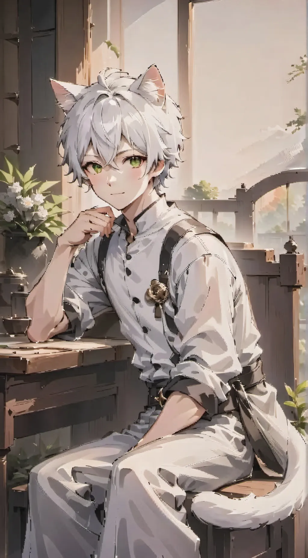 ai character: Gojo Satoru the Cat Spirit background