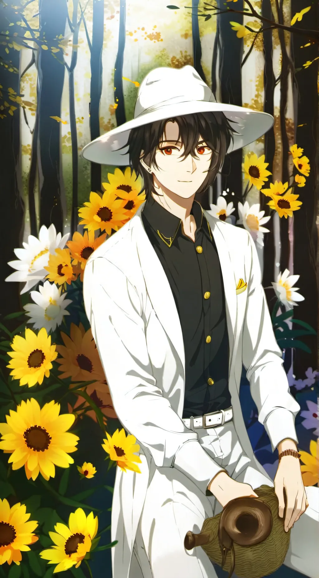 ai character: real & fake barrel background