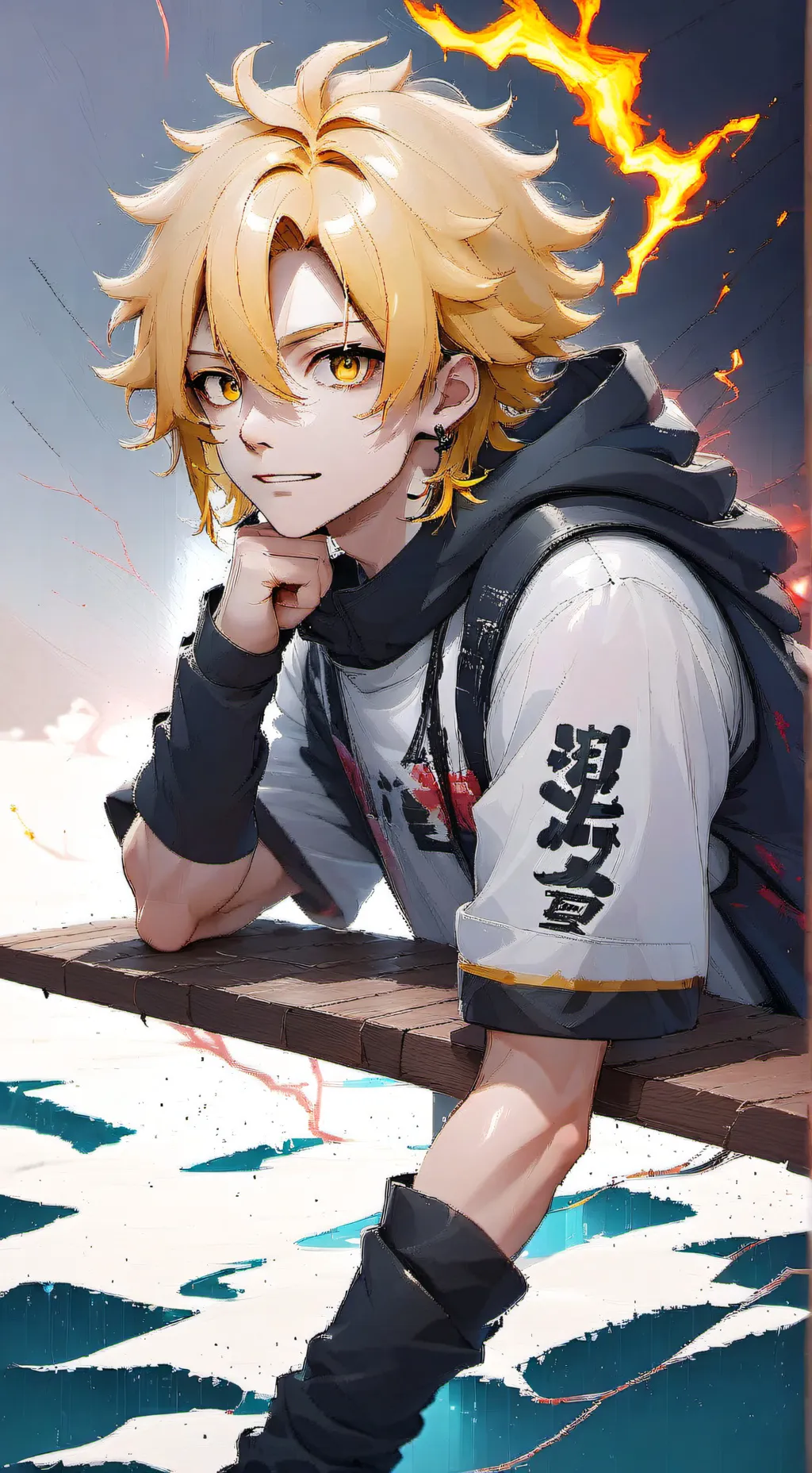 ai character: Denki Kaminari background