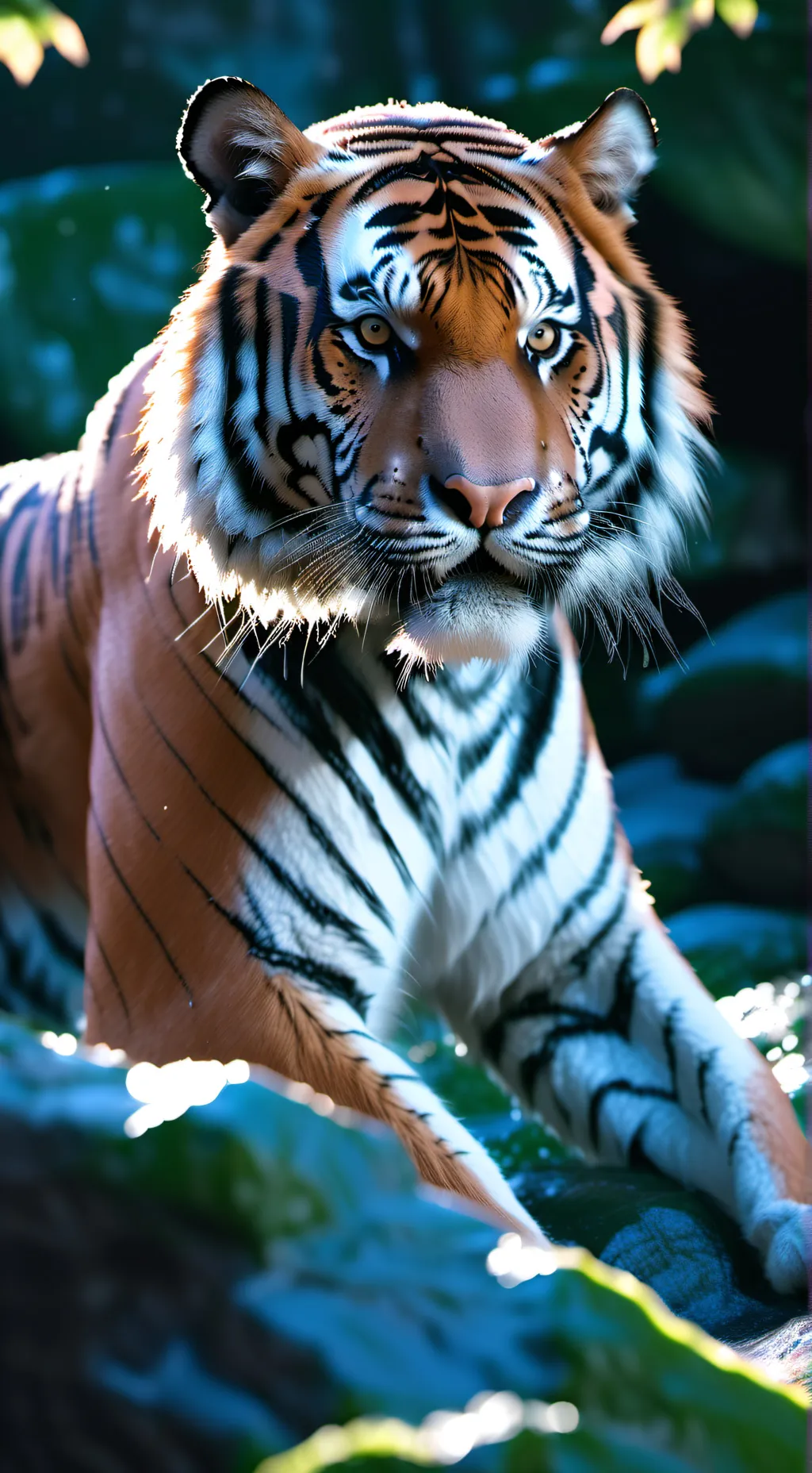 ai character: drowning tiger cub background