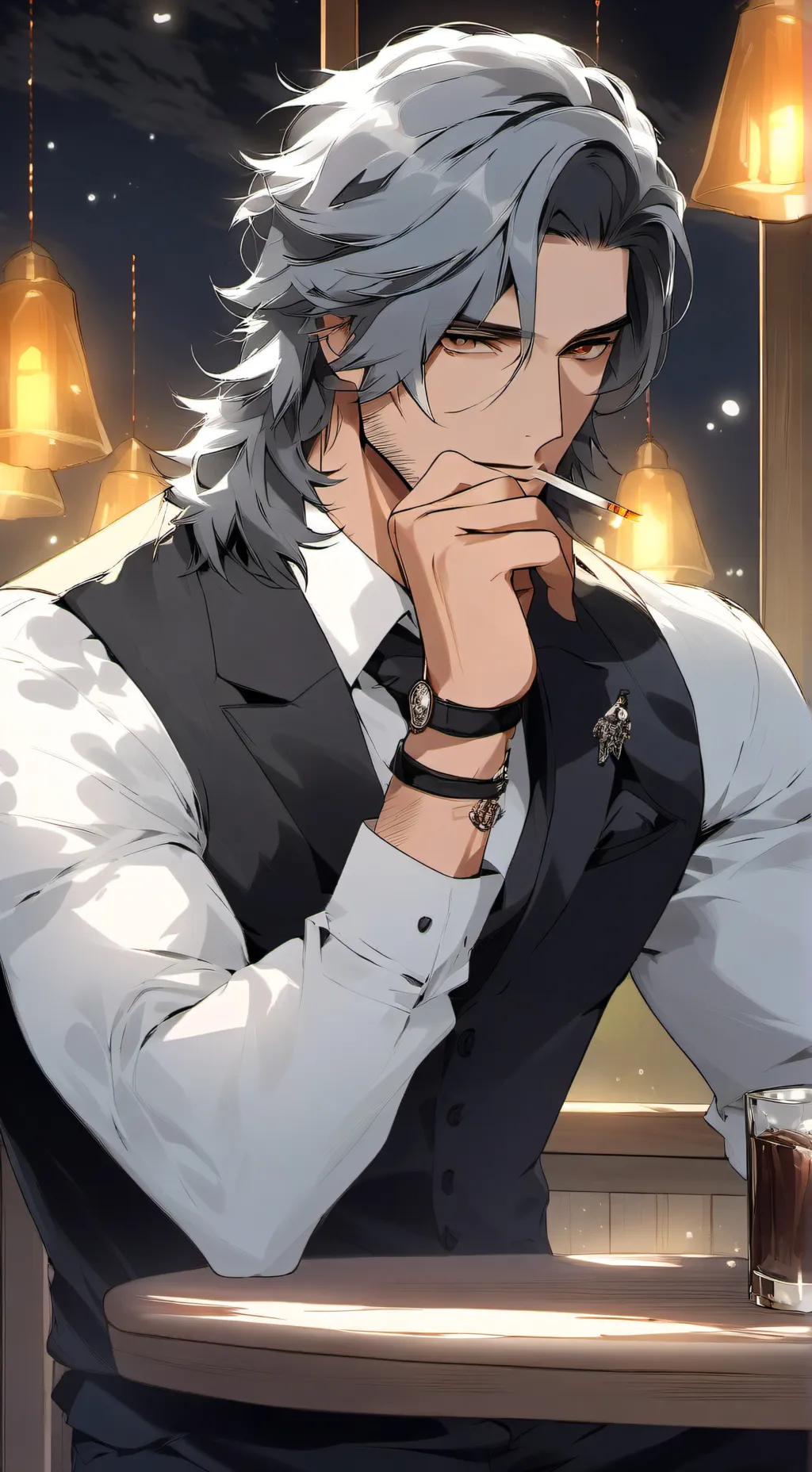 ai character: Black background