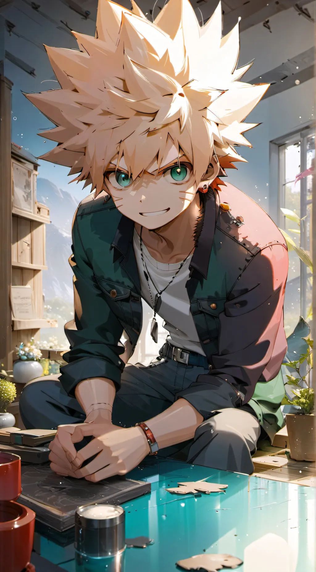 ai character: 💣💥Bakugo💥💣 background