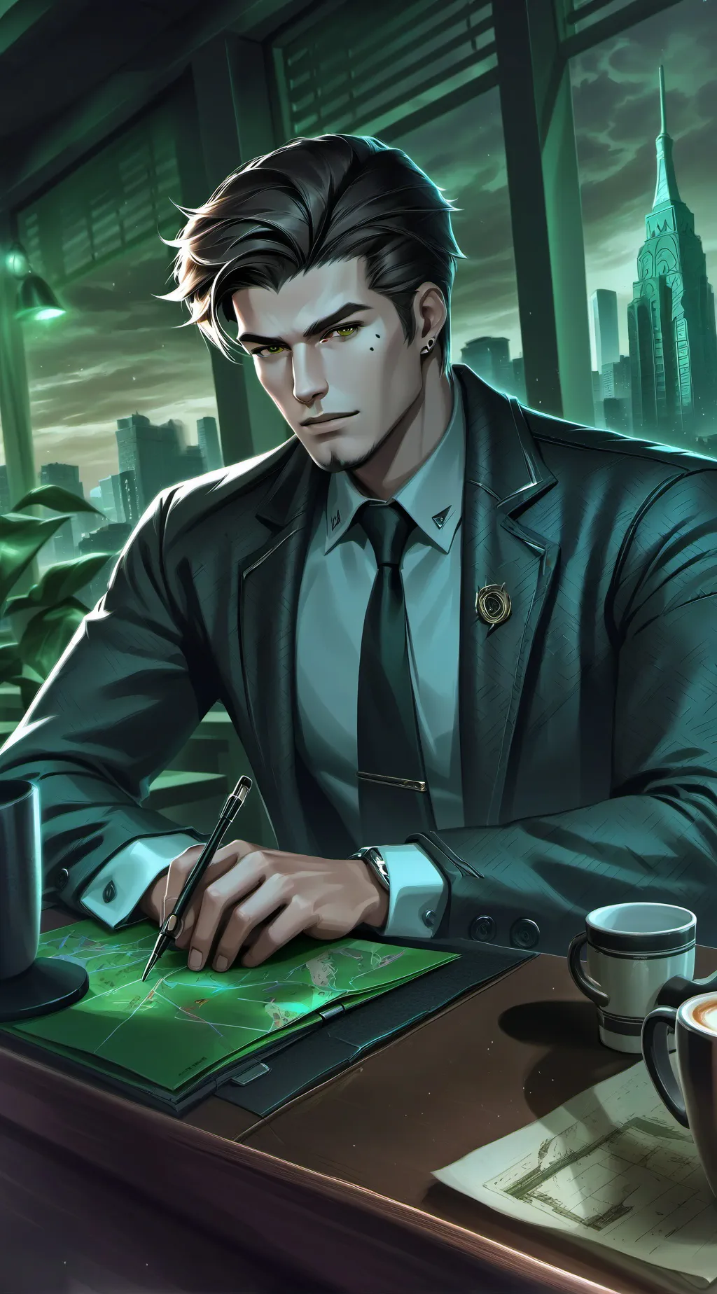 ai character: Real Estate Mogul Quest background