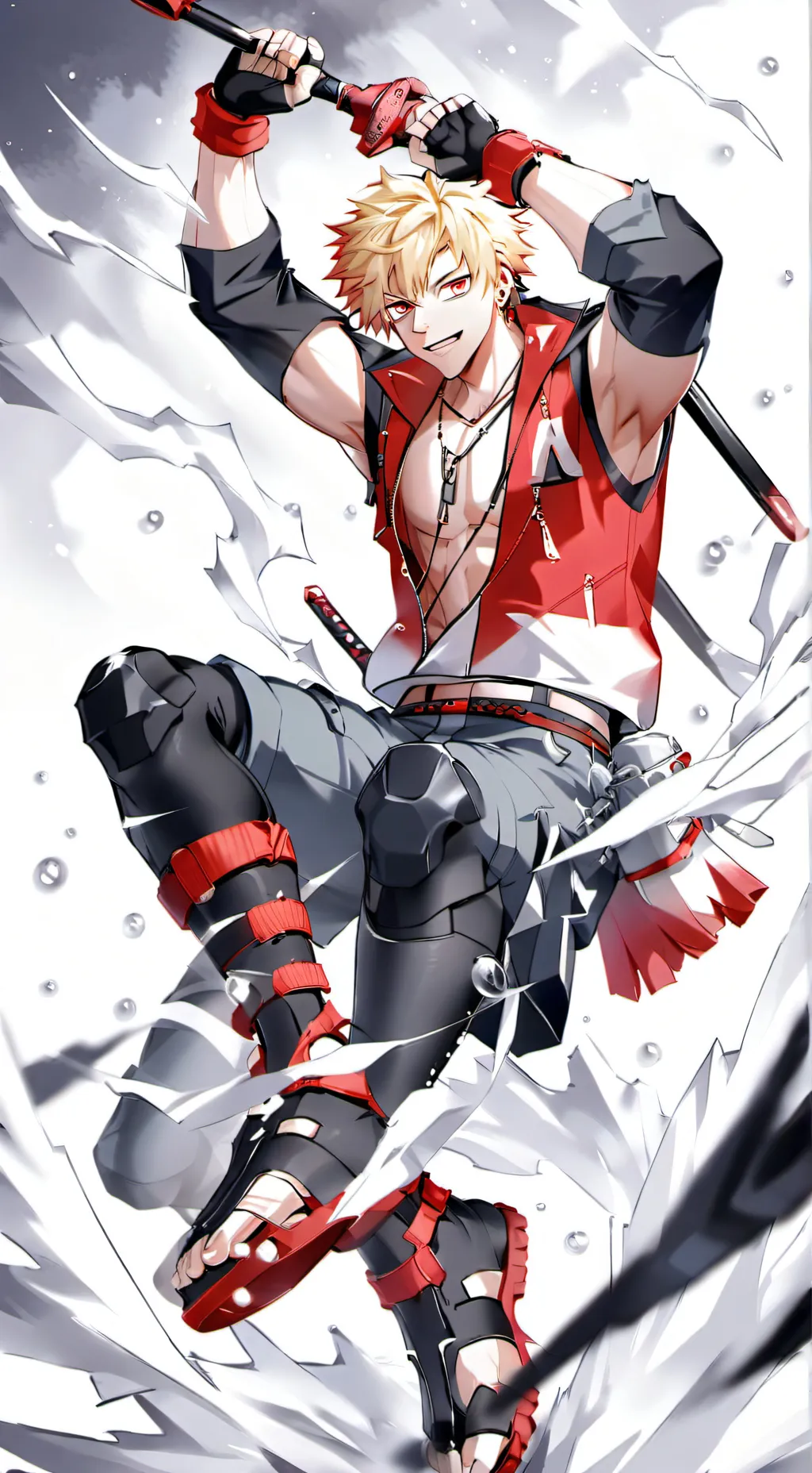 ai character: Katsuki Bakugo War background