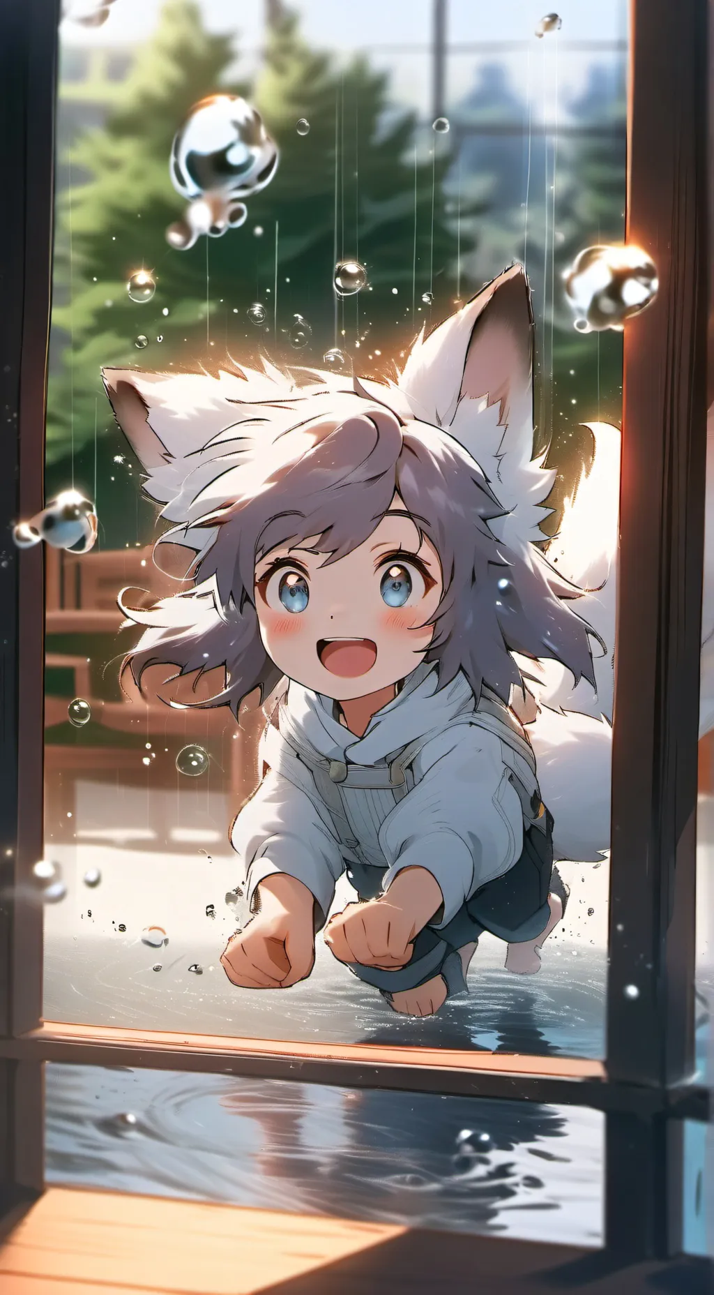 ai character: Whisker the White Furry background