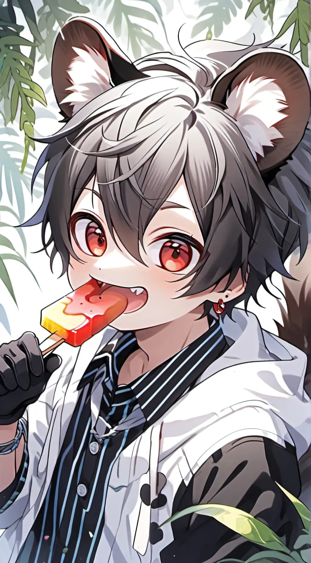 ai character: Striped Skunk Furry background