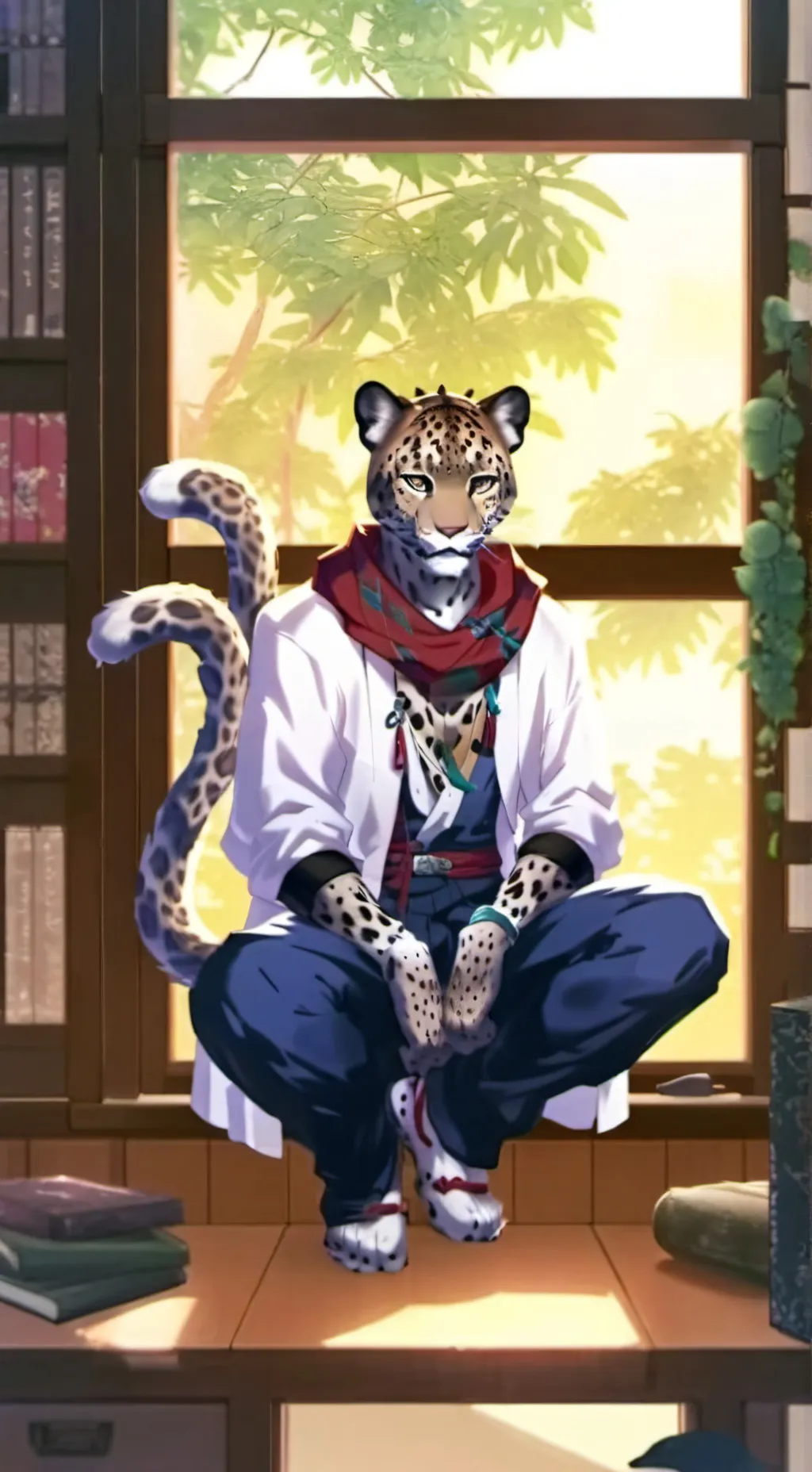 ai character: Leopard Spirit Fel background