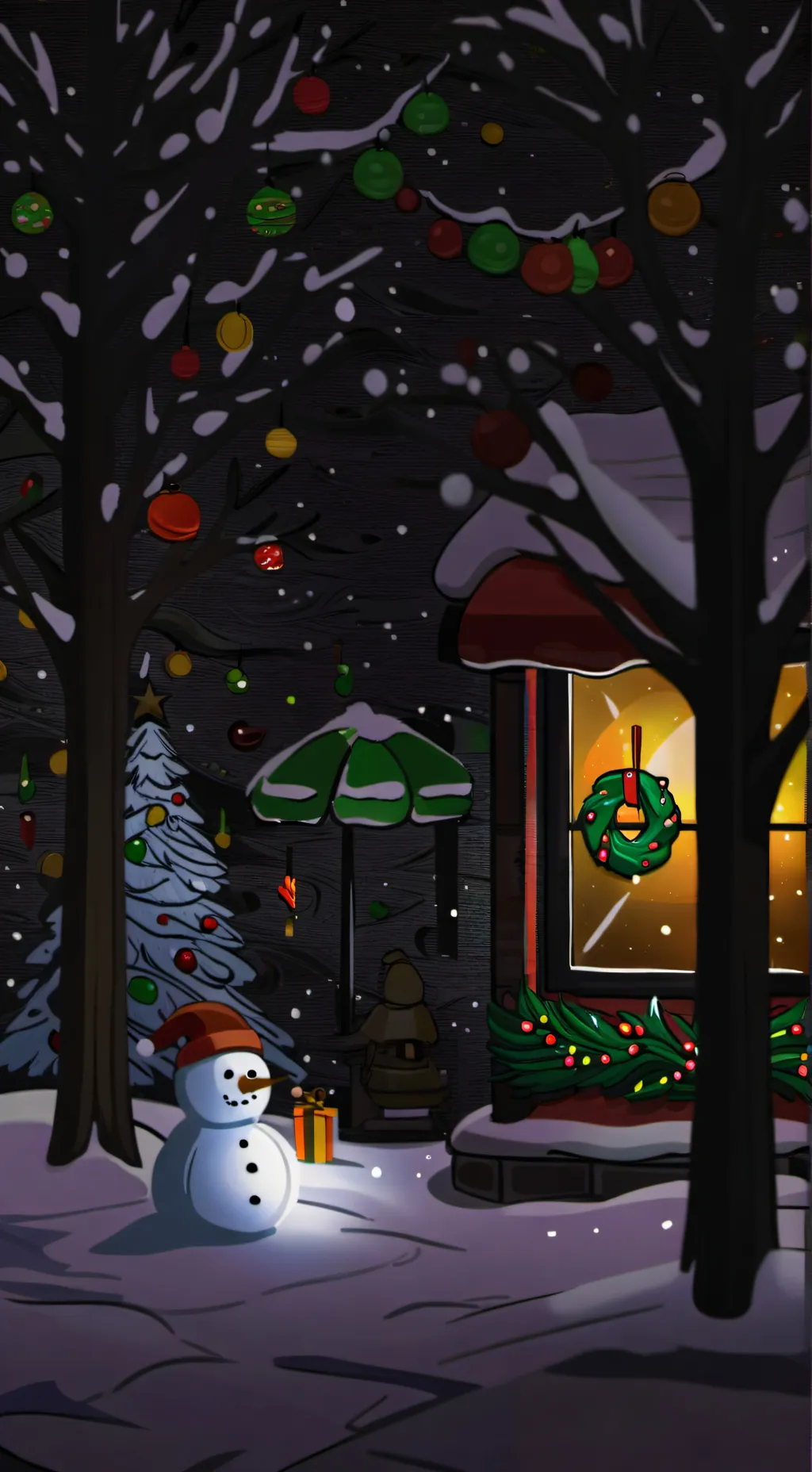 ai character: Xmas toons dw background
