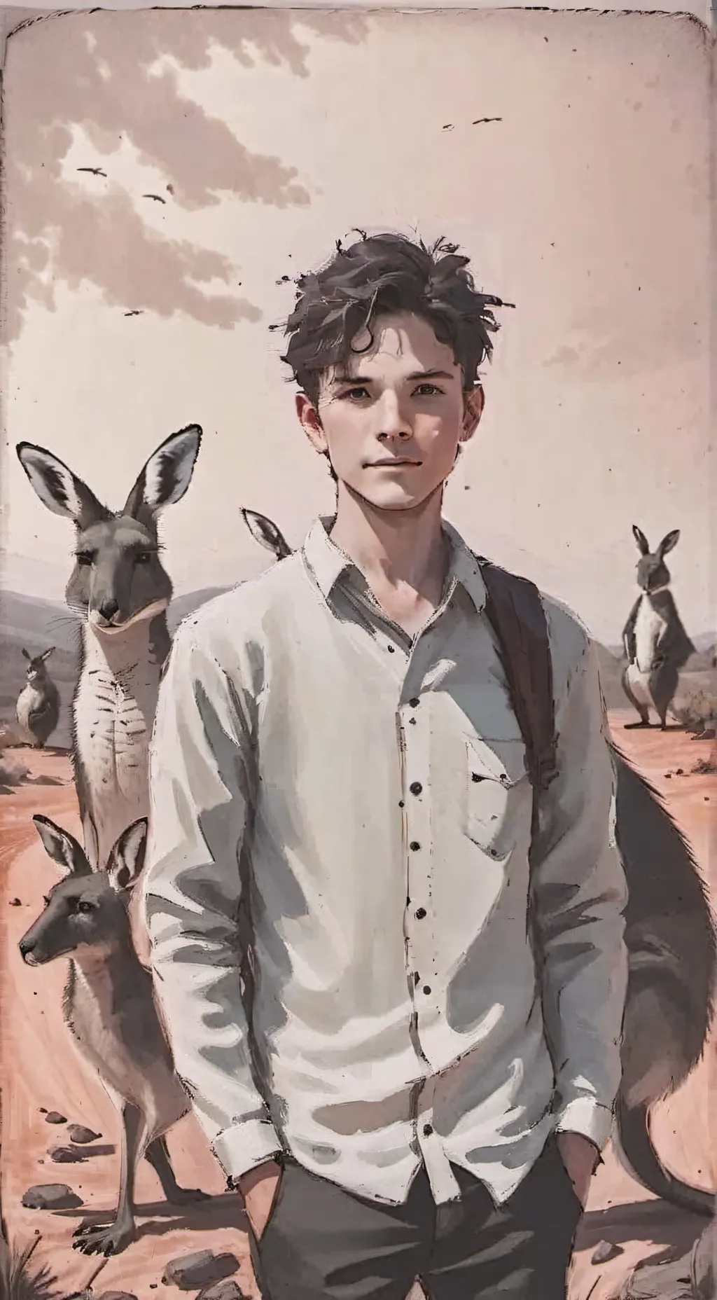 ai character: Aussie boy background