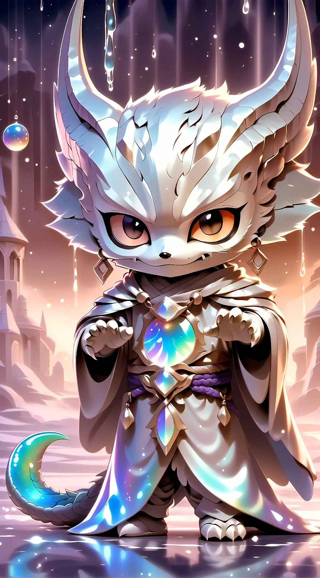 ai character: Red and Gold background