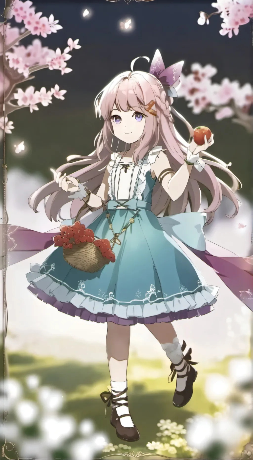 ai character: niña  perdida  background