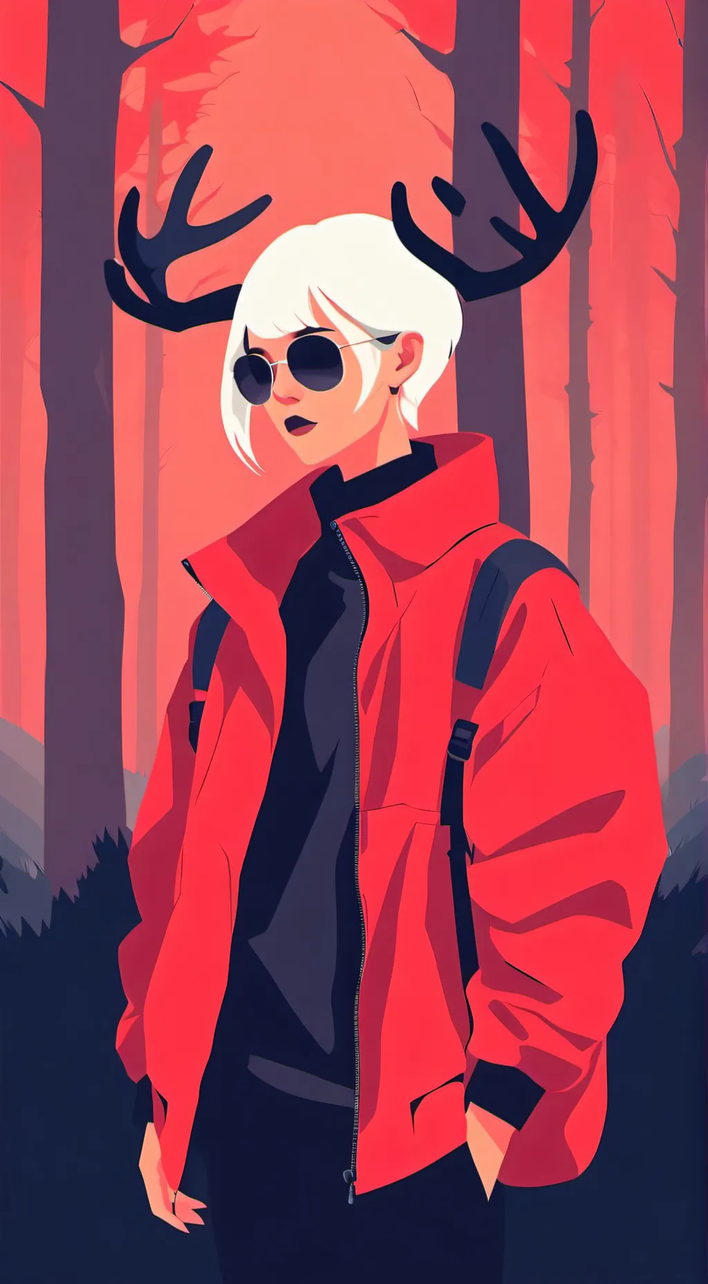 ai character: Deer lady background