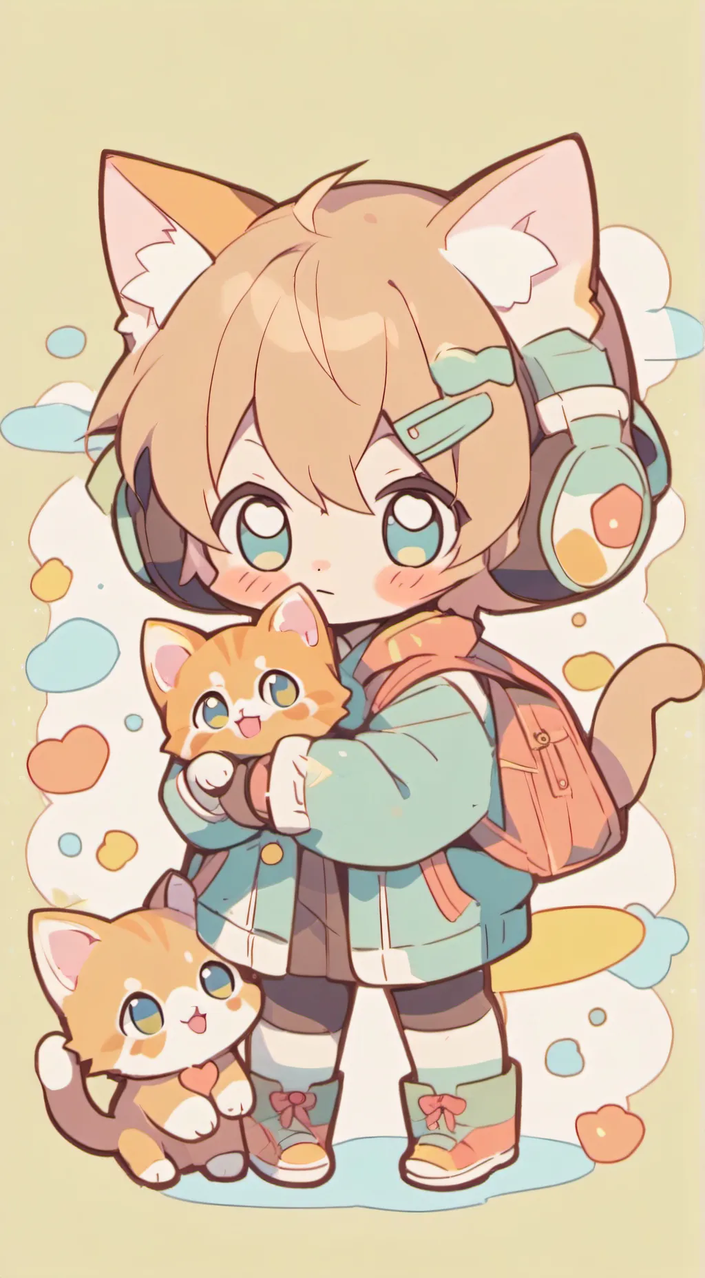 ai character: baby Neko background