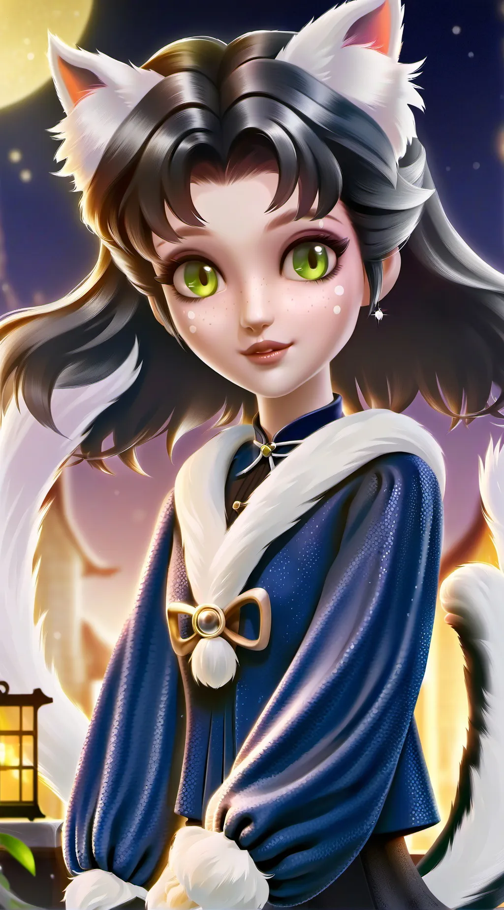 ai character: Luna the Werecat background