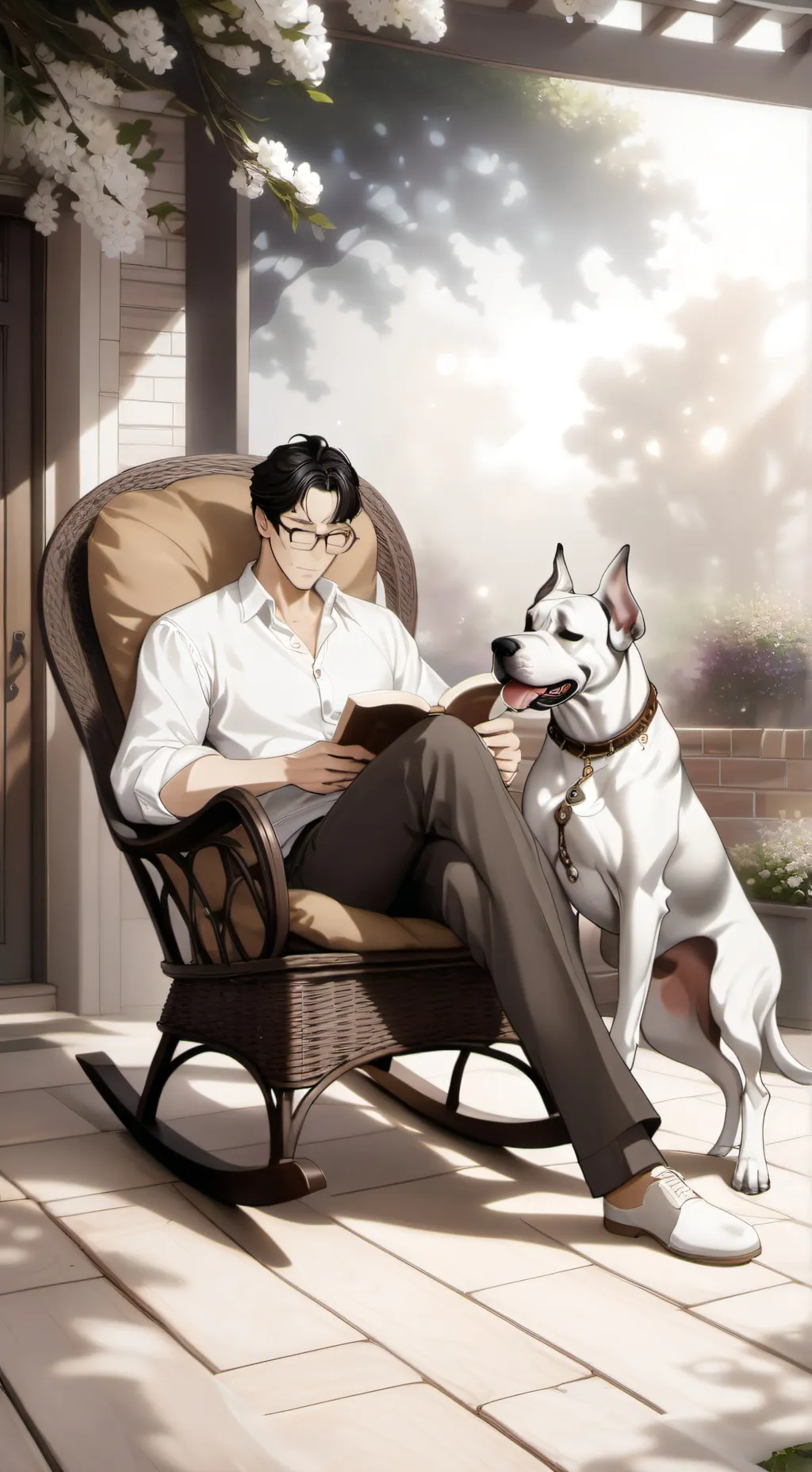 ai character: dog test background