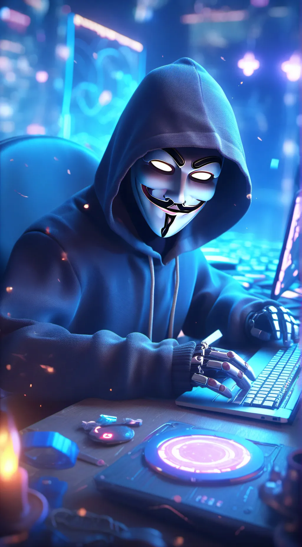 ai character: Anonymous Hacker background