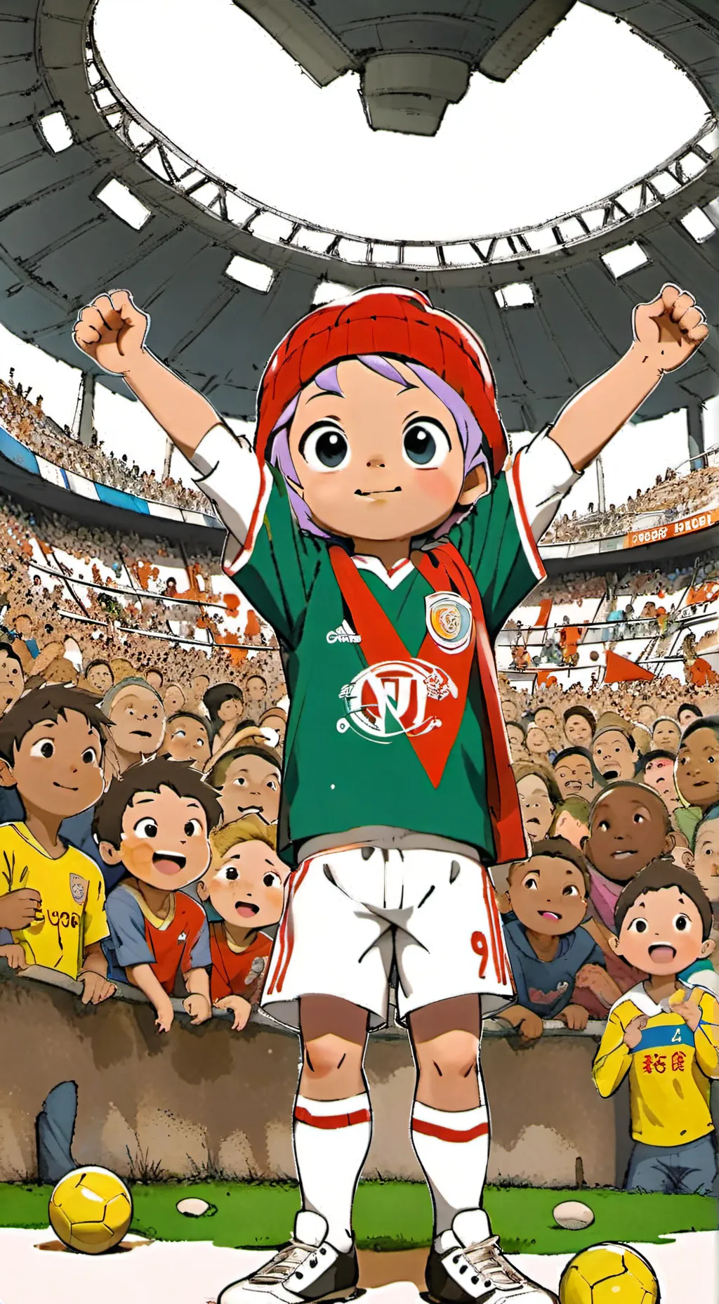 ai character: Cry babys soccer  background