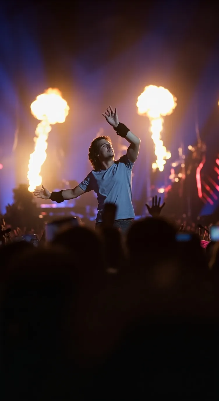 ai character: Rock concert  background