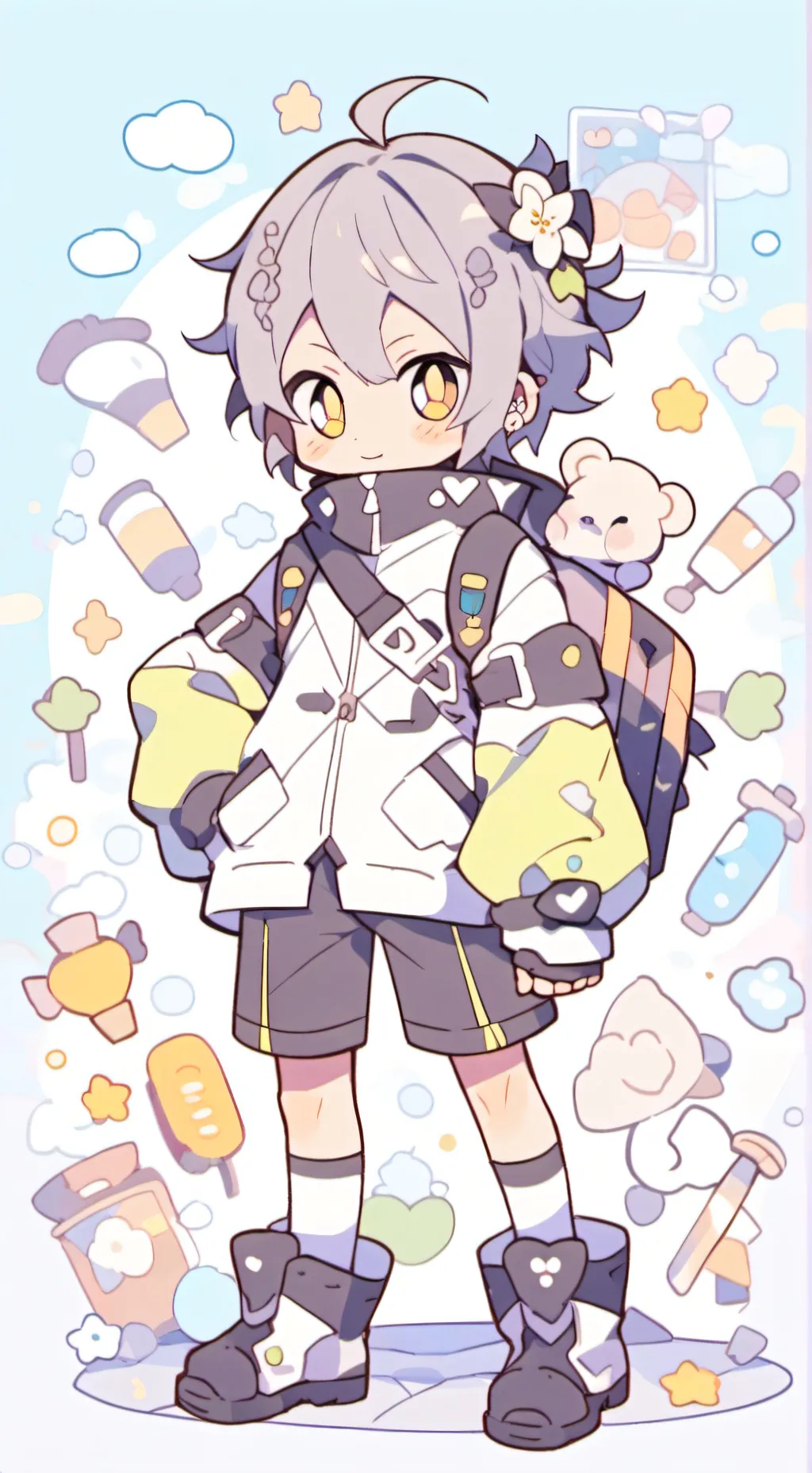 ai character: Bsd in Squid game background