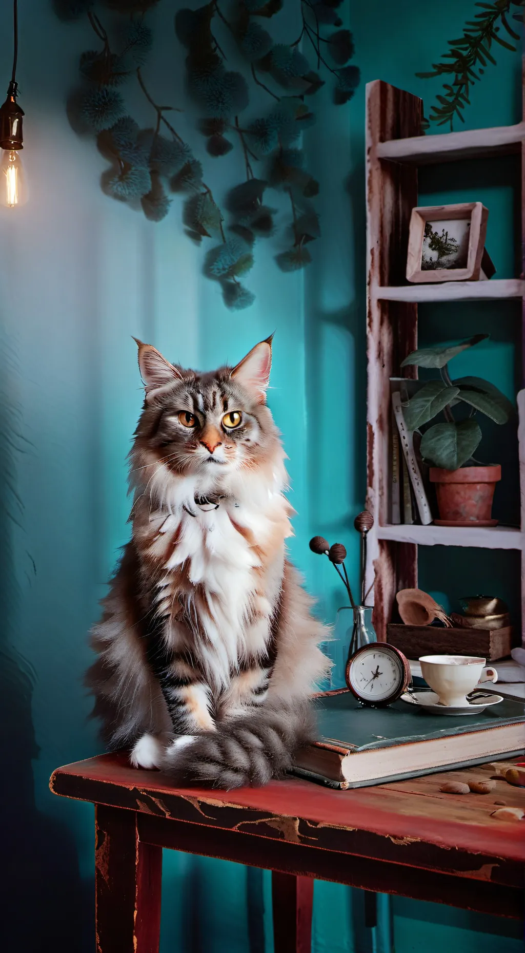 ai character: cute little cat background