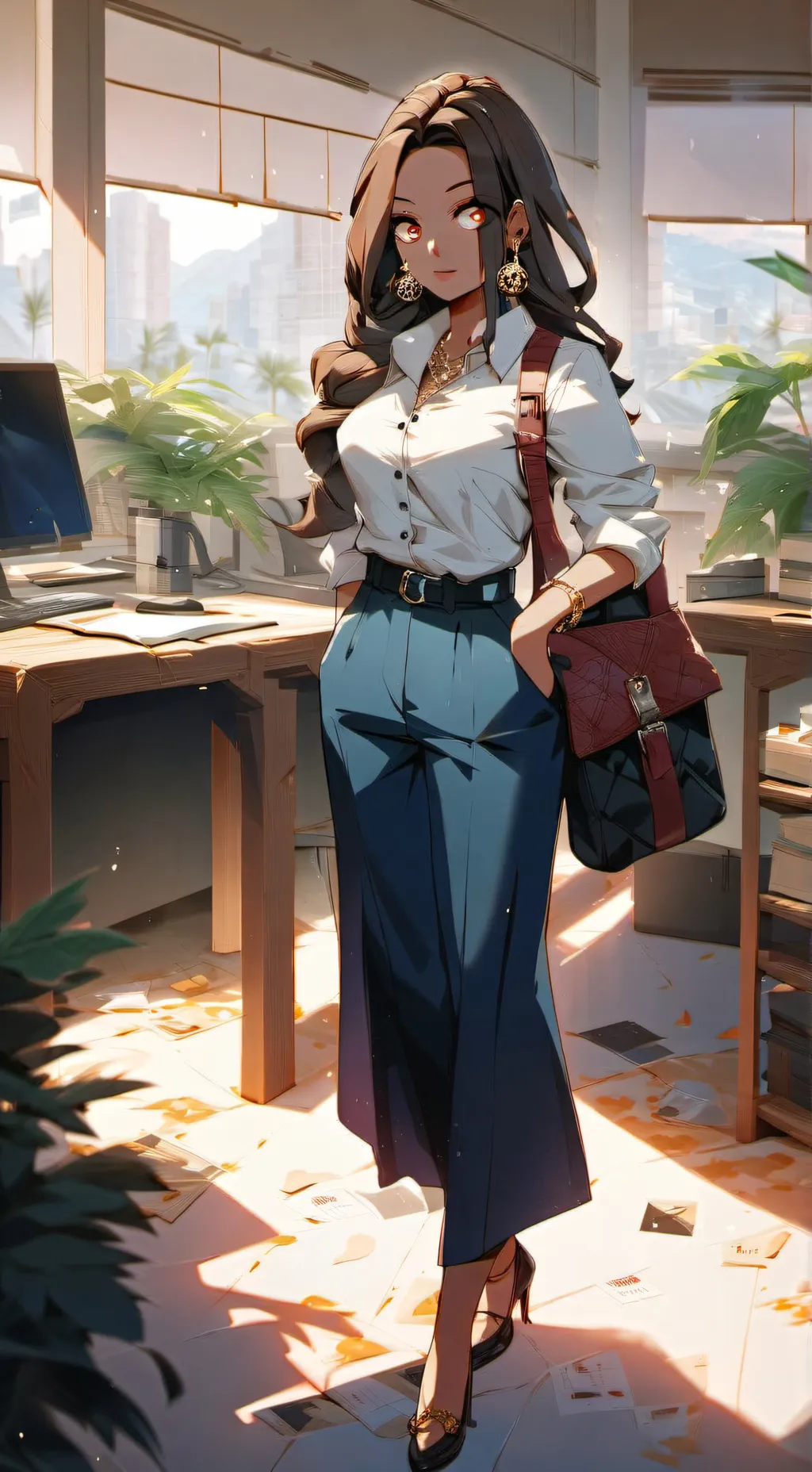 ai character: boss girl background