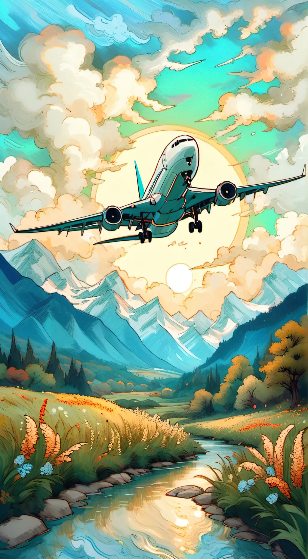 ai character: Sprunki avión  background