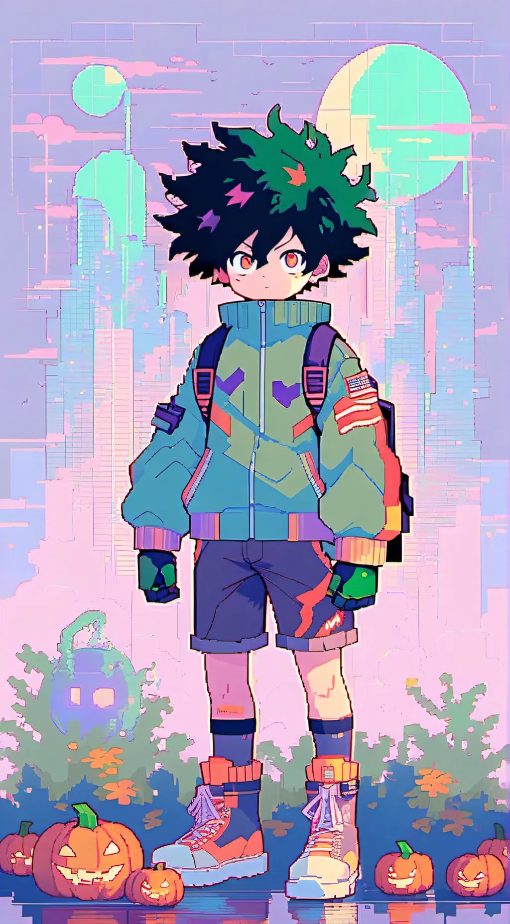 ai character: mha Halloween 🎃🧡🎃 background
