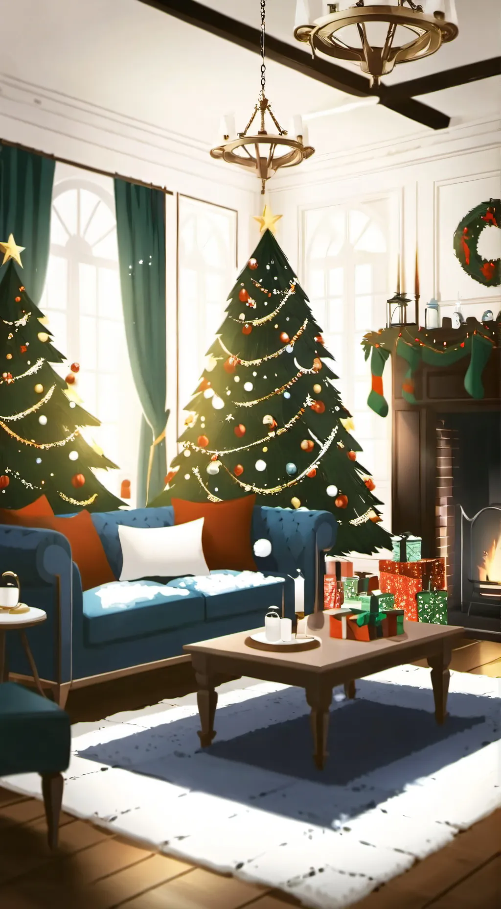 ai character: MHA Christmas background