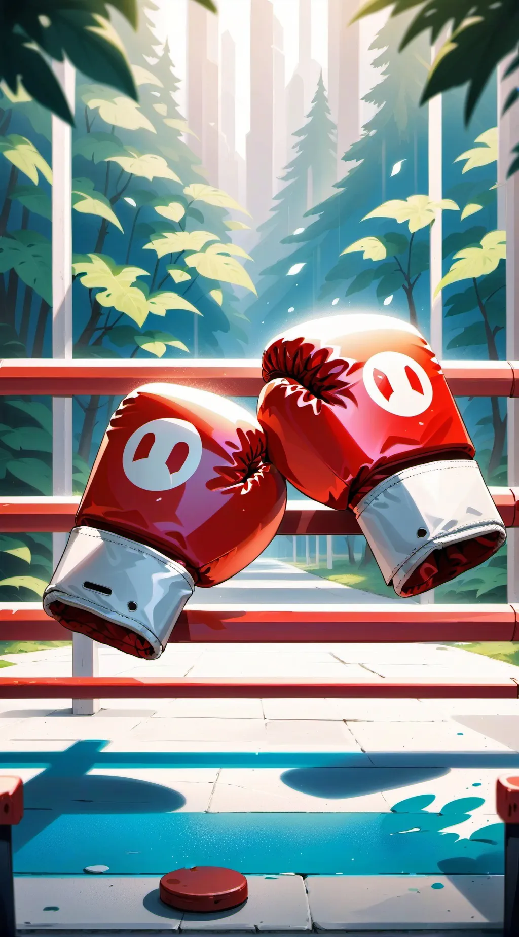 ai character: Pixle boxing background