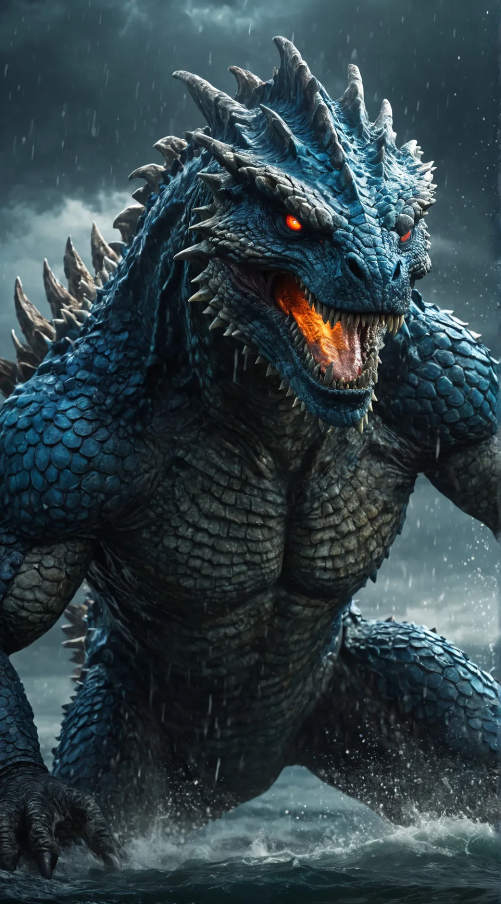 ai character: Godzilla background